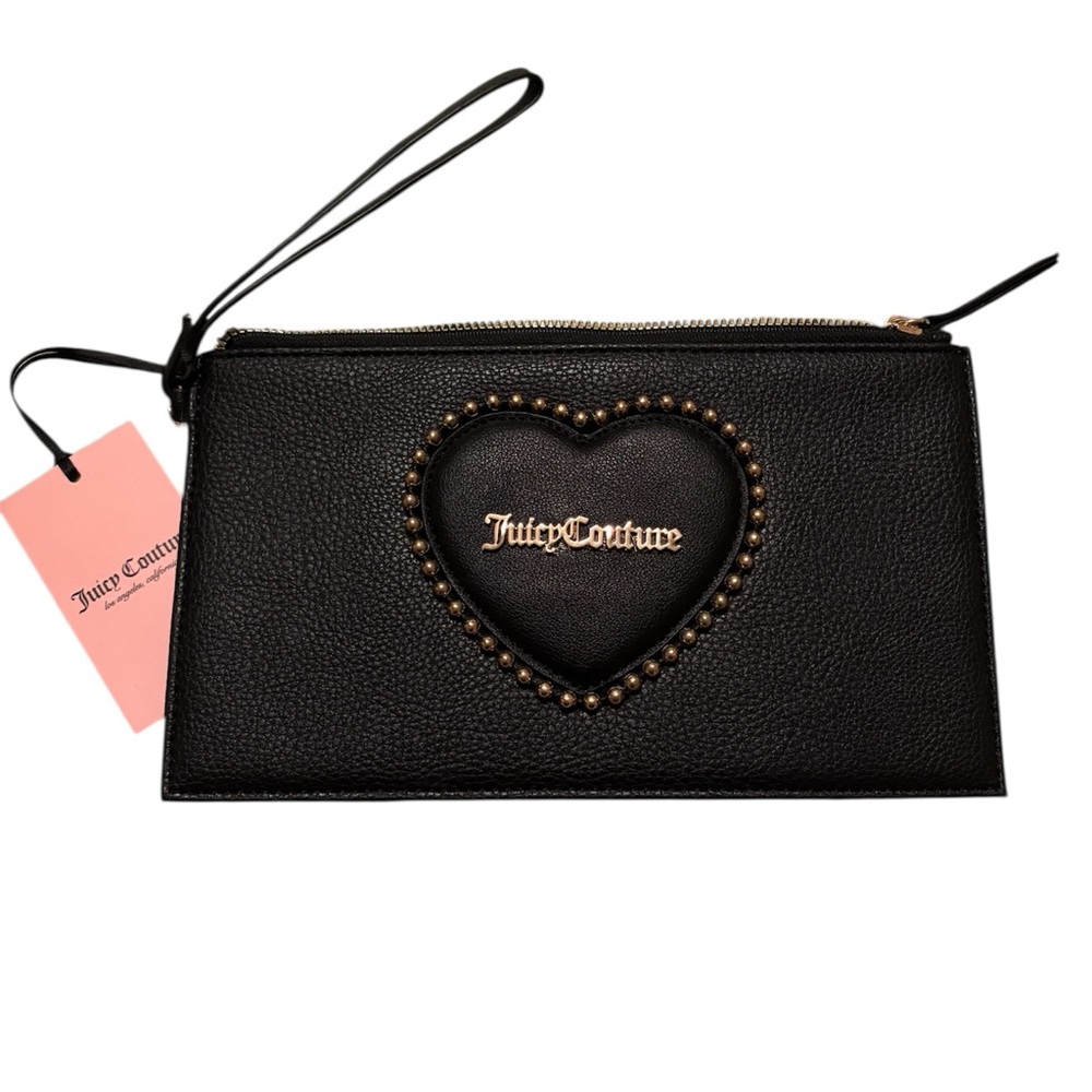 Juicy Couture “Love Never Dies” black wristlet with studs - NWT